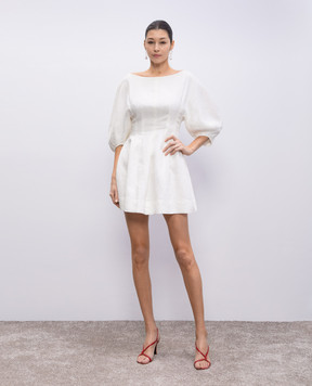 Faithfull Біла сукня міні Lowen з льону FF3345WHT