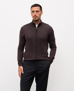 Canali Коричневий кардиган з вовни MK01149C0022