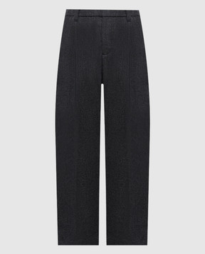 Brunello Cucinelli Серые штаны Baggy из шерсти и кашемира MD588P8632