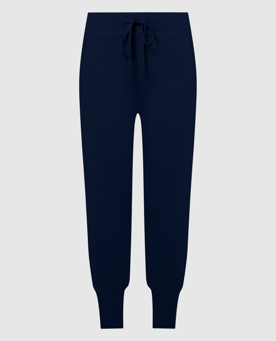 Blue joggers with silk and cashmere
