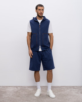 Brunello Cucinelli Сині шорти з окантуванням MW8633318G