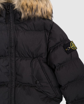 Stone Island Дитячий чорний пуховик з логотипом K2S164100003S0A2368
