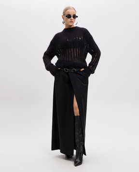 Ann Demeulemeester Чорна спідниця на запах Lykke з вовни 2402WSK32FA515