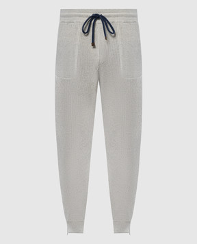 Brunello Cucinelli Серые джогеры с льном MCH707409G