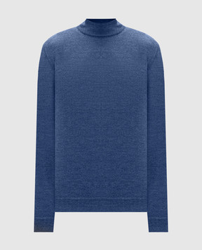 Cashmere&Whiskey Синий джемпер из мериноса шерсти 97397
