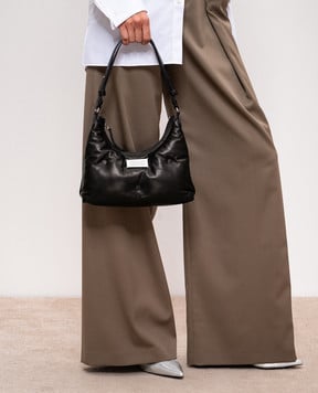 Maison Margiela Черная кожаная сумка с патчем логотипа. SB3WG0024P4300