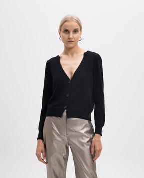 Allude Чорний кардиган з кашеміру 24511223