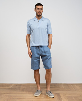 Cashmere&Whiskey Голубое поло из льна MU9952318455R