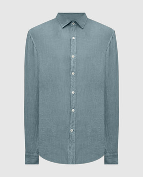 Canali Голубая рубашка из льна GM02128CSL7077