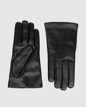 Saint Laurent Чорні шкіряні рукавички 8233053YO68w