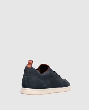 Loro Piana Синие кроссовки Soho из нубука и шерсти FAL2899ВЛ25sh