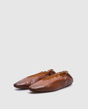 Marsell Коричневі шкіряні балетки Strascico Ballerina MW8525P017