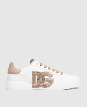Dolce&Gabbana Білі шкіряні кросівки Light Strobel CK2341AI411