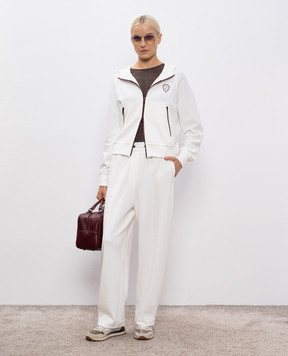 Brunello Cucinelli Коричневий джемпер з кашеміром та шовком з люрексом M41800008P