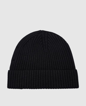 Ann Demeulemeester Черная шапка из шерсти с логотипом 2402UHT17KN045m