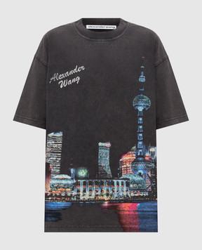Alexander Wang Сіра футболка з кристалами UCC3251844