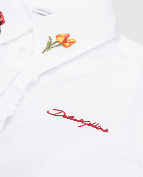 Dolce&Gabbana Дитяча біла блуза з вишивкою логотипа L56S14FU5WJ6