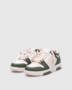 Off-White Рожеві шкіряні скросівки з тисненням логотипа OWIA259F24LEA005