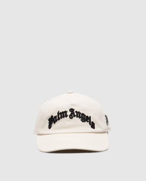 Palm Angels Бежевая кепка с вышивкой логотипа PWLB036S25FAB001