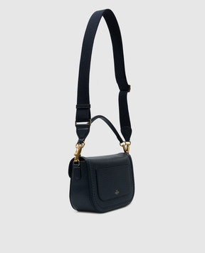 Valentino Синя шкіряна сумка-месенджер LOCÒ з металевим логотипом VLogo Signature 5W2B0N20IMZ