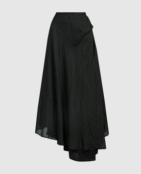 Marc Le Bihan Черная асимметричная юбка с рамой с эффектом жатки. 2505