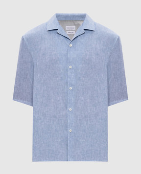 Brunello Cucinelli Голубая рубашка из льна MM6840615