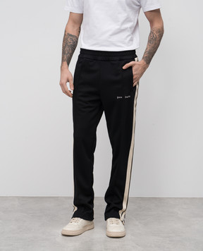 Palm Angels Черные спортивные брюки с вышивкой логотипа PMCJ020C99FAB002