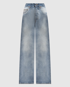 Vetements Голубые джинсы с эффектом потертости UA66PA540L