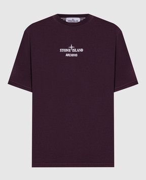 Stone Island Фіолетова футболка Archivo з логотипом K2S152100037S0091