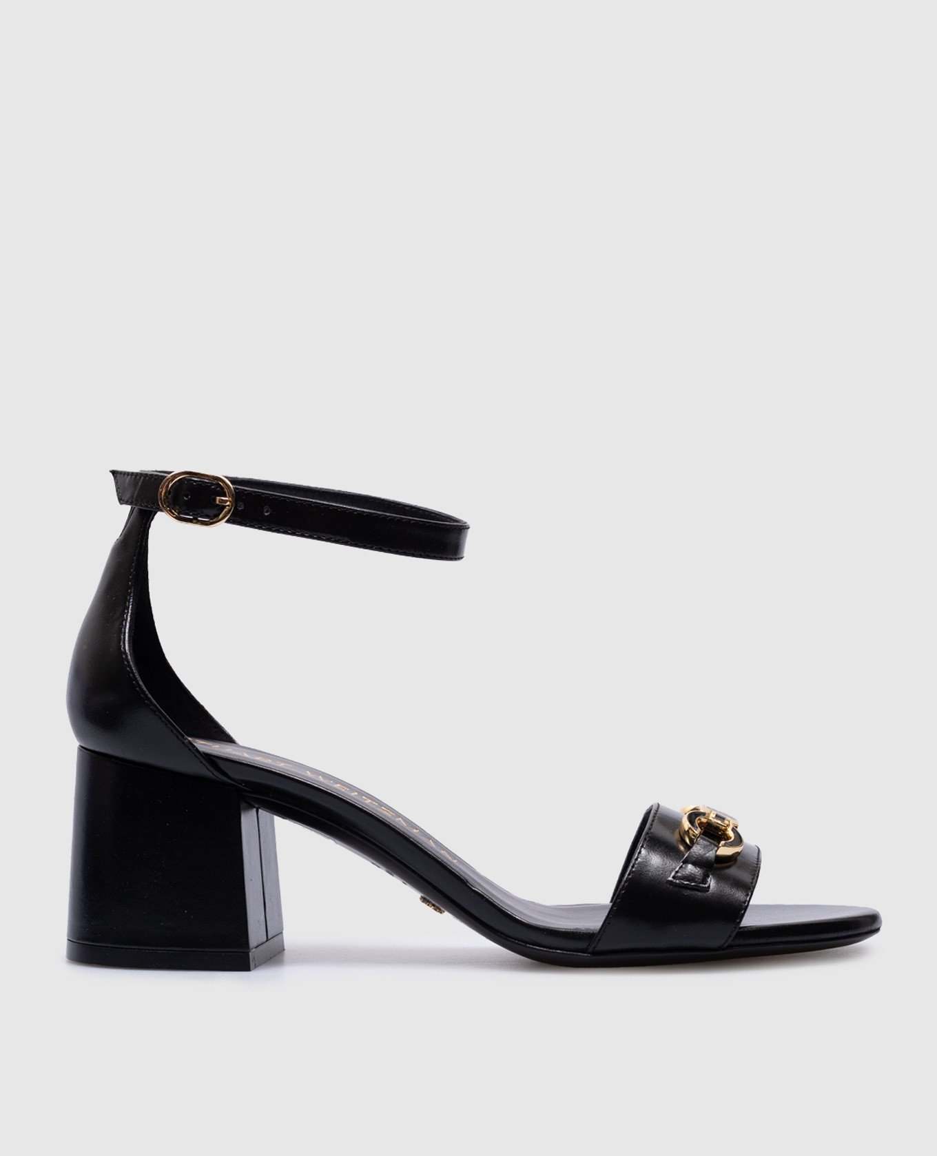 SIGNATURE SAN black leather sandals with logo