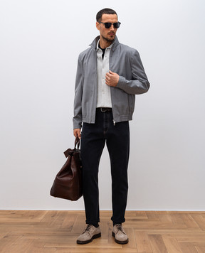 Brunello Cucinelli Серый кардиган с коротким рукавом с логотипом логотип логотип. M28707915T