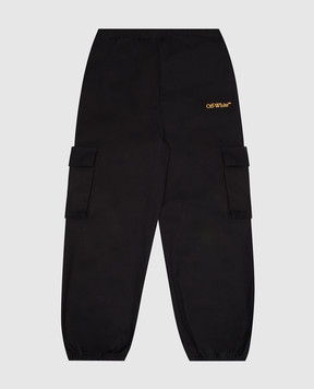 Off-White Детские черные джогеры с принтом логотипа OBCF007S25FAB001