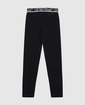 Off-White Детские черные леггинсы с логотипом OGCD003C99JER002