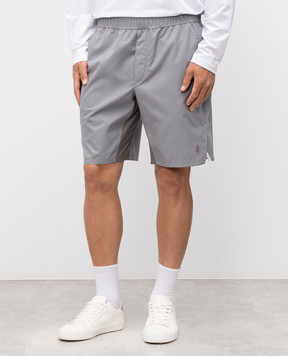 Brunello Cucinelli Сірі шорти з емблемою логотипа MB4223590T