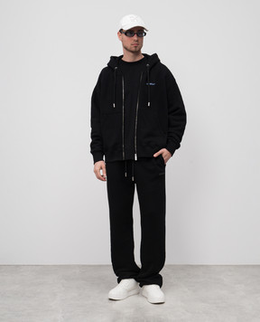 Off-White Черные спортивные брюки с вышивкой логотипа OMCH054C99FLE004
