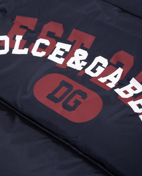 Dolce&Gabbana Дитячий синій стобаний пуховик з логотипом L4JB6TG7NMN812+