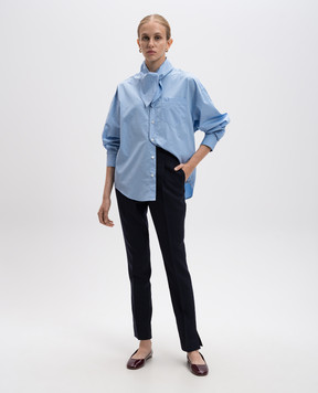 Ami Paris Блакитна блуза з вишивкою логотипа USH104CO0063