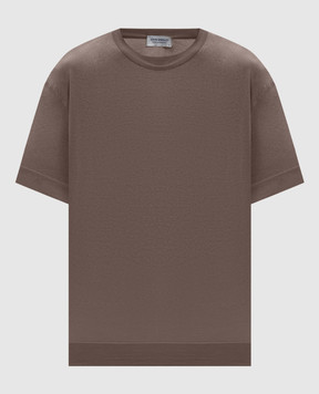 John Smedley Коричнева футболка DANBY з розрізами DANBY