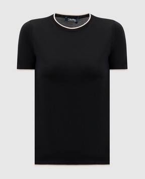 Max Mara Черный топ EGIDIO из шерсти EGIDIO