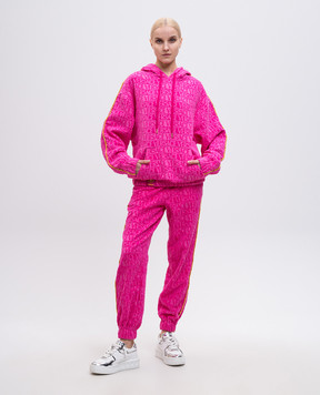 Versace Розовые махровые джогеры в логотипе шаблон. 10203371A14584