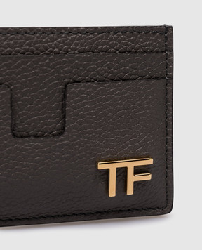 Tom Ford Коричневый кожаный картхолдер с металлическим логотипом. S0466LCL095G