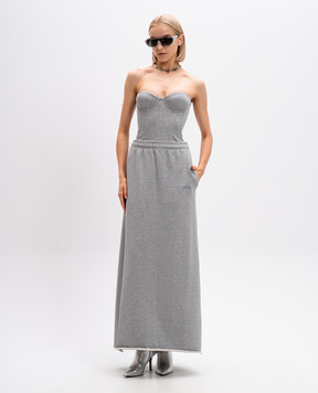 Vetements Сіра спідниця максі з вишивкою логотипа WA65SK120G