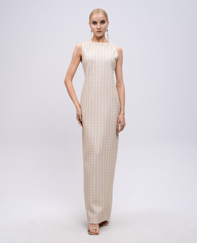 Missoni Бежева сукня максі у візерунок з люрексом DS25SG1NBR010R