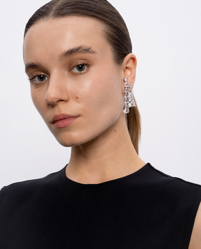 Swarovski Сріблясті сережки-кластери Matrix 5692515