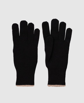 Brunello Cucinelli Черные перчатки из кашемира M2293118
