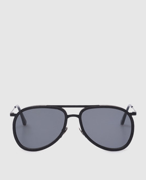 Vilebrequin Черные солнцезащитные очки-авиаторы WOOD V2NA6108