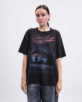 Dondup Чорна футболка з вінтажним ефектом DS034JF0350DLQ2