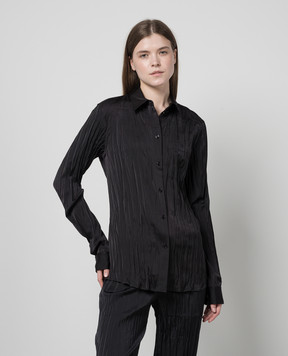 Helmut Lang Чорна блуза з ефектом жатки O01HW520