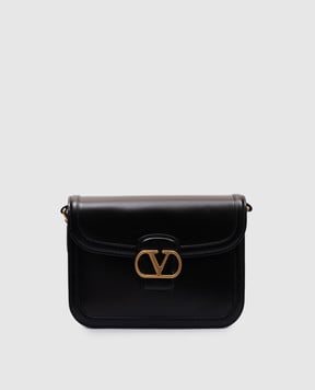 Valentino Черная кожаная сумка-мессенджер с логотипом 6W2B0R15UHF