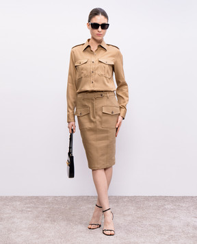Tom Ford Коричневая рубашка прямого кроя CA3280FAX1356